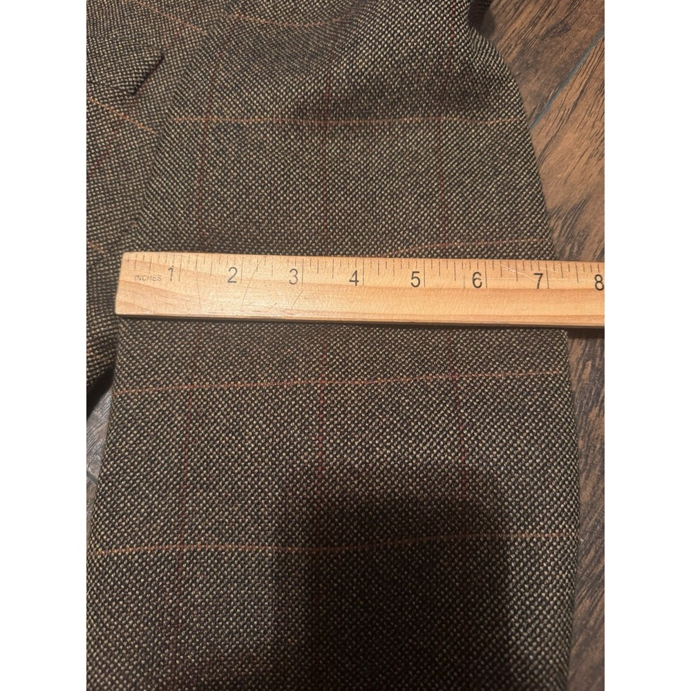 Corneliani Mark Shale Mens Brown Plaid Wool Sport Coat Blazer Made in Italy 42R - Picture 15 of 16